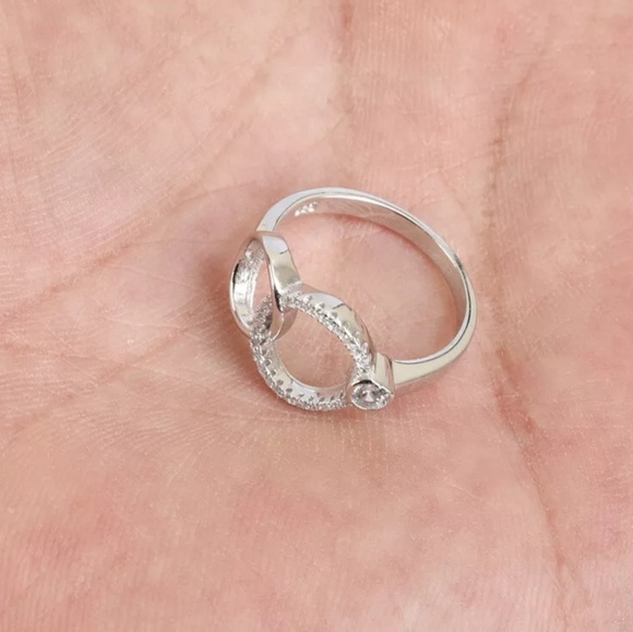 2 entwined circles engagement ring sz 6.5 - Picture 4 of 9